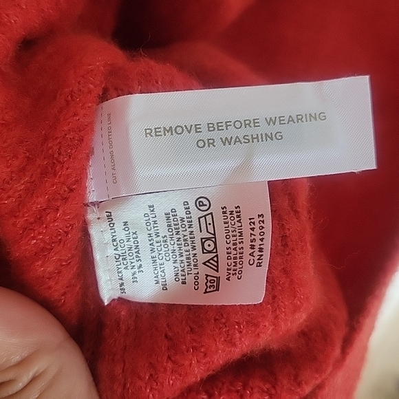 Loft Red Cowl Neck Sweater Dress Size XSmall Tall - Picture 4 of 5